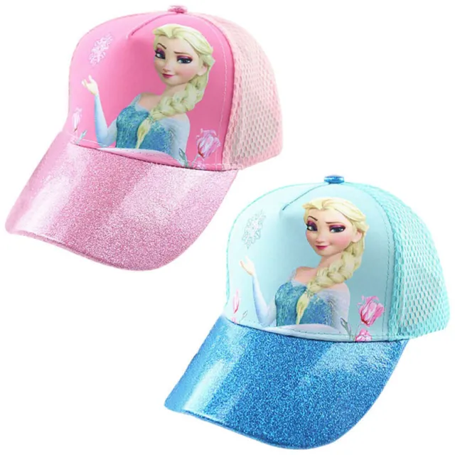 Elsa Princess Baseball Cap Adjustable Kids Girls Summer Mesh Sports Visor Hat