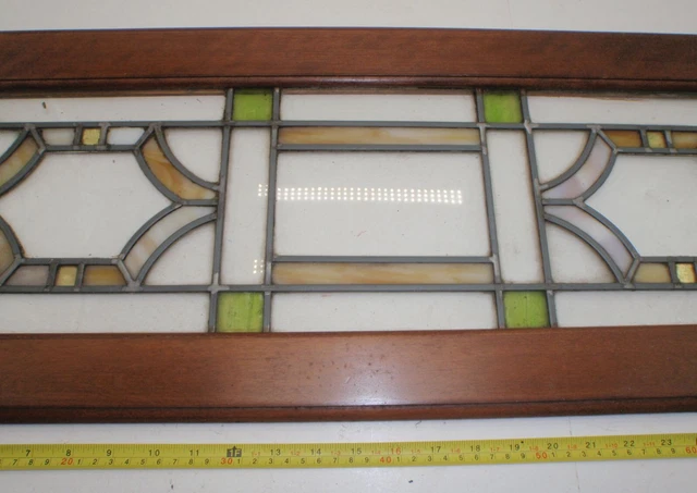 Stained Glass Wood Frame Window Hanging - Possibly Transom 3