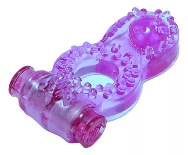 Anneau penien cockring vibrant en silicone violet avec stimulateur clitoridien