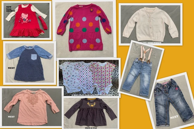 Enorme pacchetto di vestiti per ragazze 9-12 mesi PROSSIMI, GEORGE, DIMENSIONE GIOVANE, JOHN LEWIS