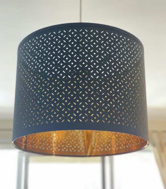 IKEA NYMÖ NYMO Medium (Pendant, Table) Lamp Shade Perforated White / Brass  13 £56.83 - PicClick UK