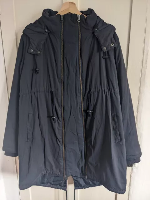 JoJo Maman Bebe Maternity Parka Coat Navy Size 10