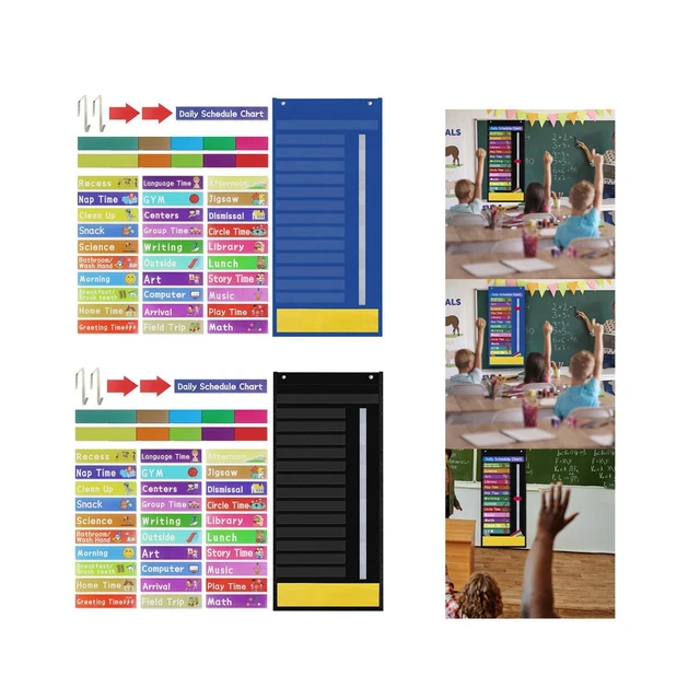 DAILY SCHEDULE POCKET Chart Educational Charts Reminder Chart for Kids