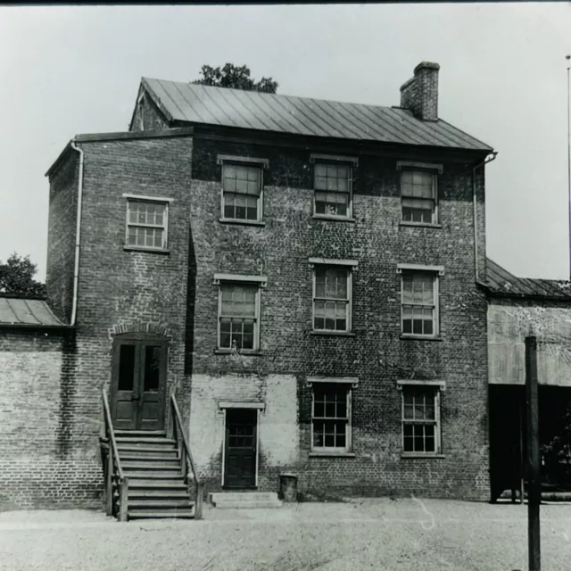 Vtg Magic Lantern Glass Slide Photo School at Alexandria Virginia