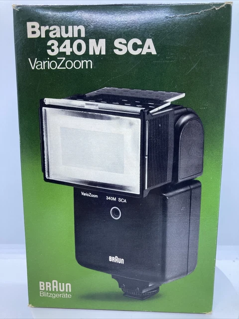 Vintage Leitzahl Braun Vario Zoom 340 M Sca Flash Light With Sca