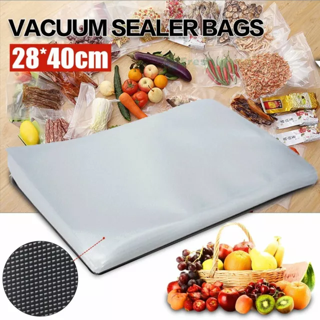 100-500X Vacuum Sealer Bags Precut Food Storage Saver Heat Seal Cryovac 28*40cm