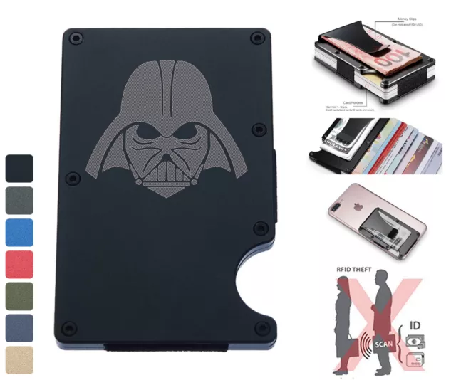 Star Wars Darth Vader RFID Blocking Mini Wallet Money Clip Credit Card Holder