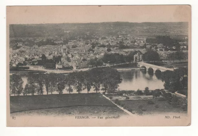 Cpa 27 - Vernon : Vue Générale (Eure) Écrite
