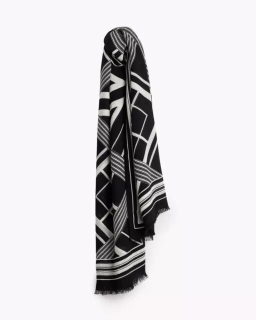 rag & bone Color-Block Scarf (Black/White) Scarves 260213 2
