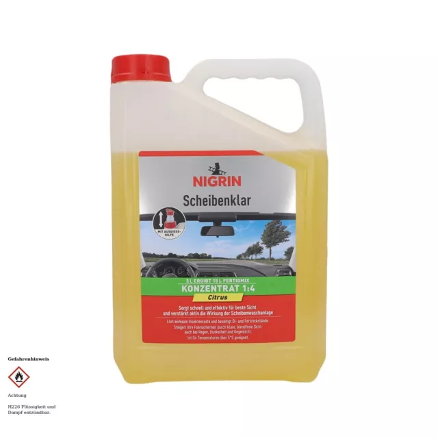 Nigrin Scheibenklar Scheibenwasser Konzentrat 1:4 Sommer Citrusduft 3L