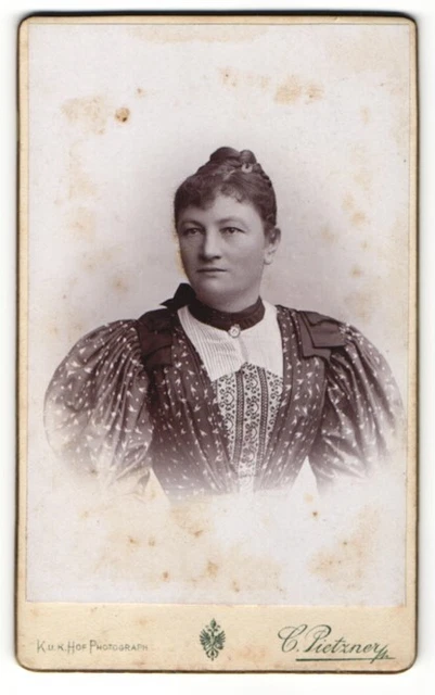 Fotografie C. Pietzner, Wien, Portrait charmante Dame mit Hochsteckfrisur im pr