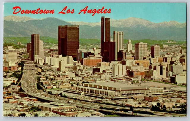 Los Angeles, California - Aerial View Downtown of Los Angeles - Vintage Postcard