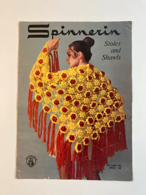 Vintage Spinnerin Stoles And Shawls Yarn Pattern Book Vol. 203