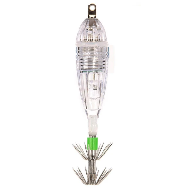 Luz LED con botón a batería señuelo de pesca calamar luz de gancho (blanco)