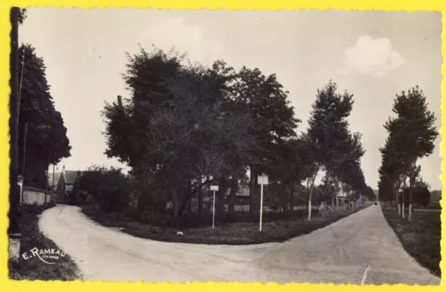 cpsm Rare 91 - ONCY sur ECOLE en 1952 (Essonne) Route de MALESHERBES et d'AUVERS