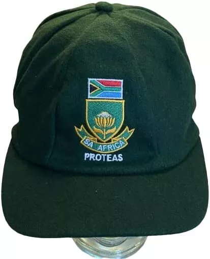 Green Melton Wool Classic Senior Cricket Cap With South Africa Logo 58-61Cm