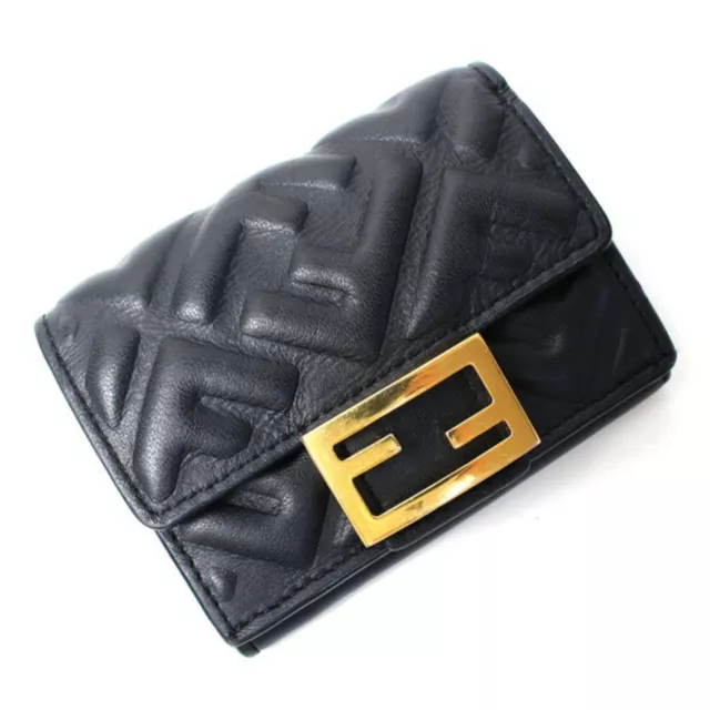 Fendi Black Leather Wallet Authentic