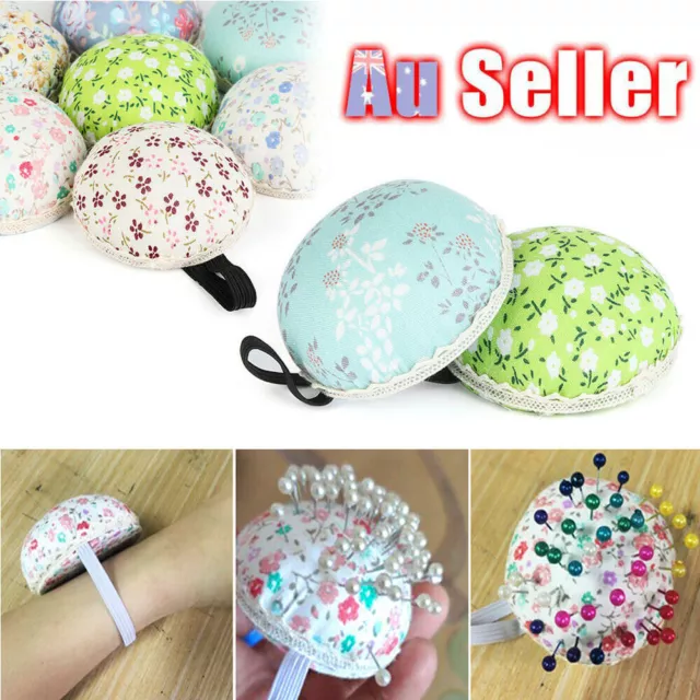 DIY Fabric Sewing Needle Pin Holder Cushion Wrist Strap Handmade Craft Random