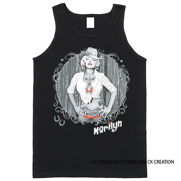 Marilyn Cowgirl Gray Swirlie Graphic Tank Top