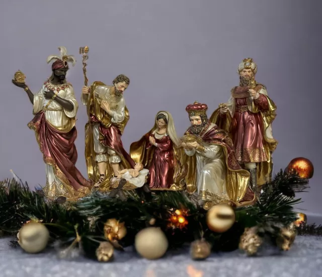 Noble Goodwill Figurines de Crèche Maria Josef Jésus Sainte 3 Rois Set 36cm Neuf