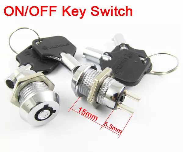 1pc ON/OFF Key Ignition Switch Metal Lock Switch 10.5x19mm 506# Plastic handle