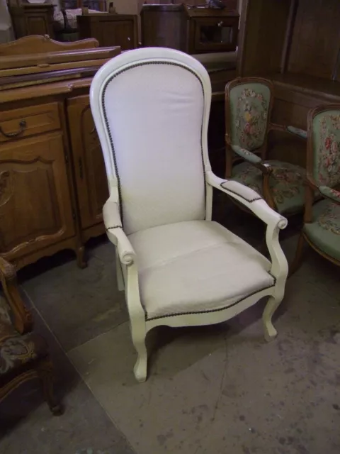 Painted and Re-Upholstered French Oak and Fabric Armchairs (117107)