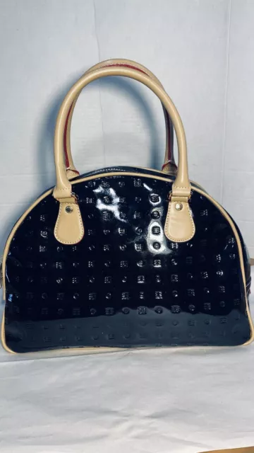 Arcadia Black Patent  Leather Handbag /Satchel- Italy.