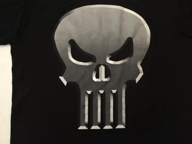 The Punisher Marvel Comics T-shirt 100% Polyester Black T-Shirt Adult Size Small