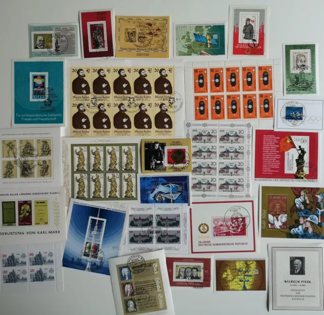 25 Different Post 1949 GDR/DDR/East Germany Mini-Sheets Stamp Collection