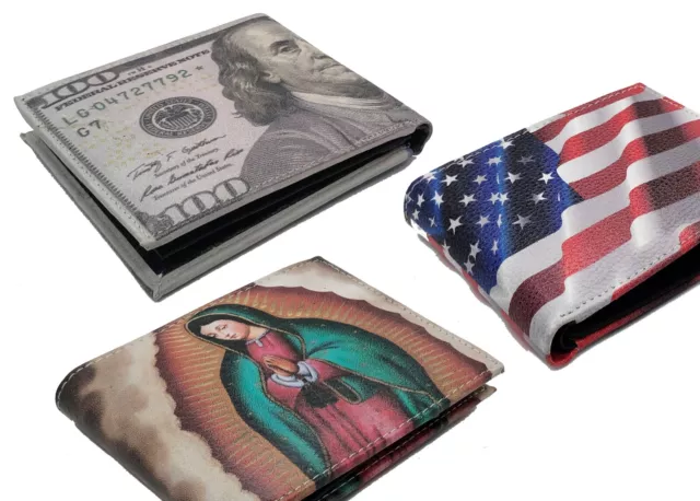 Graphique Motif Imprimé Hommes Pliante Portefeuille Cuir Espèces Carte Id Jeunes