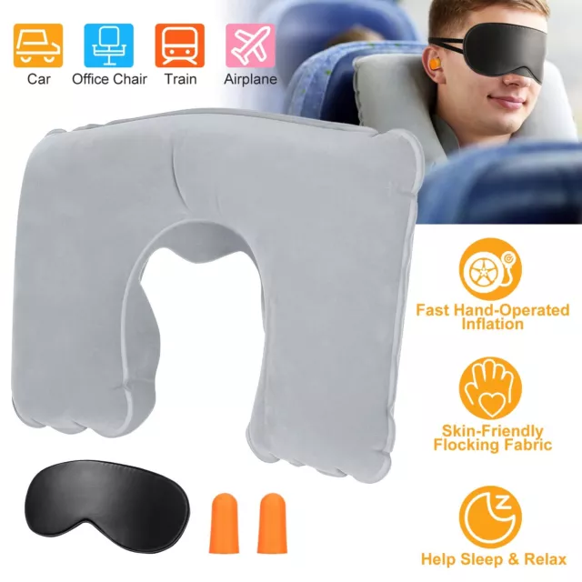 Travel Neck Pillow Inflatable Airplane Car Pillow Neck Support Head Rest Flights