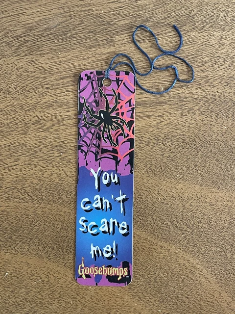 Rare Vintage Goosebumps Bookmark “You Can’t Scare Me!” Spider Graphic