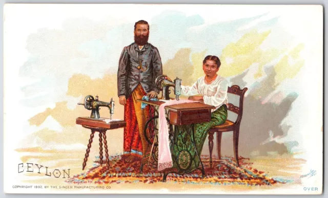1892 Singer Manufacturing Co. Trade Sewing Card Ceylon
