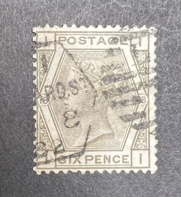 QV GB SG 161 (1880-1883) 6d Grey, Plate 18 (II), Used