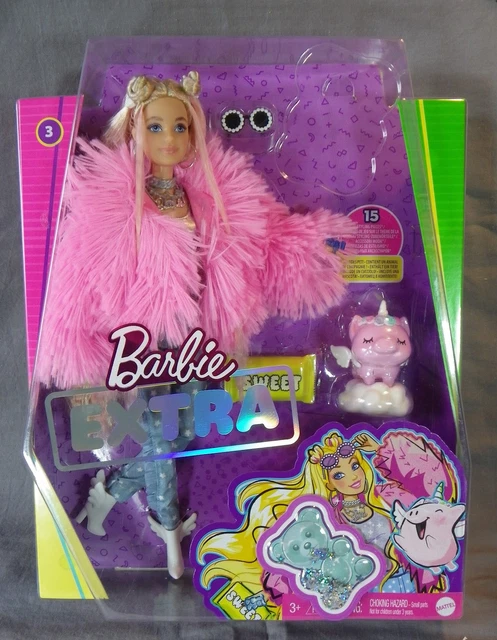 Barbie Extra – Cheveux Roses – Poupée Articulée NRFB – Mattel Indonésie