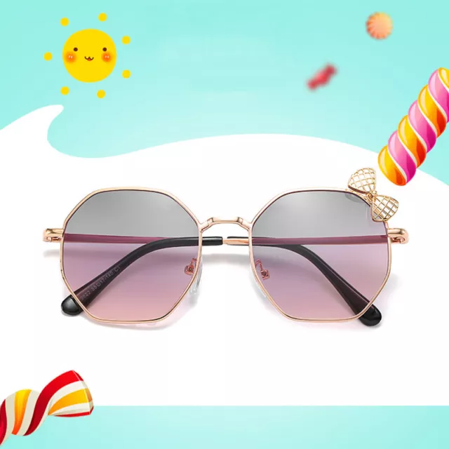 Children Metal Sunglasses Kids Bow Retro Mirror Eyeglasses Boy Girl Eyewear