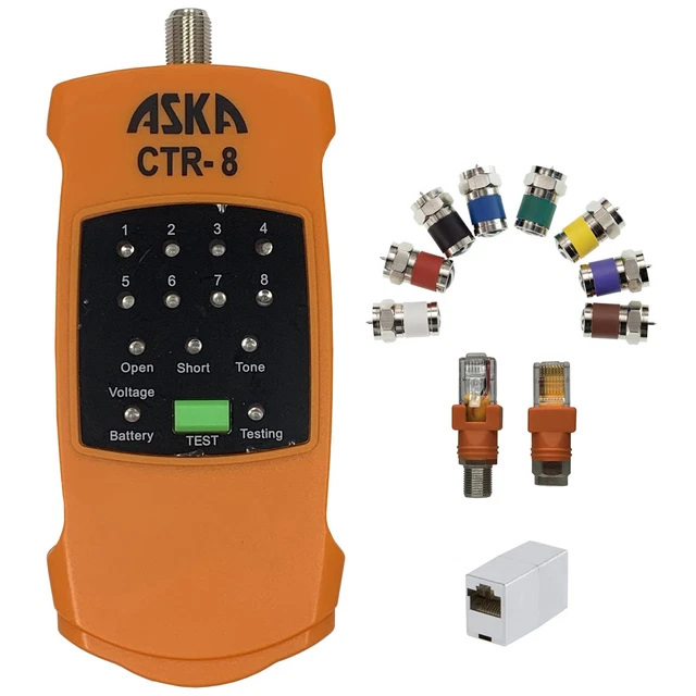 8-Way Coaxial Cable Mapper Locator Toner Tracer, Circuit Tester, Coax Wire Conti