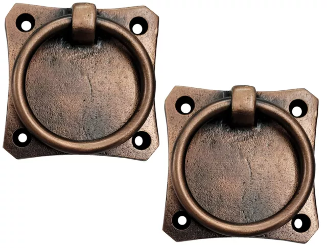 Antique Style Cast Iron Cabinet Ring Drop Pulls for Vintage Wooden Barn Doors D1