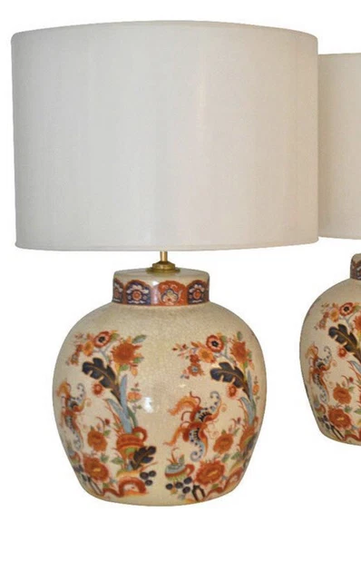 GORGEOUS Vintage CHINESE Floral Motif Porcelain LAMP - Large Urn 15