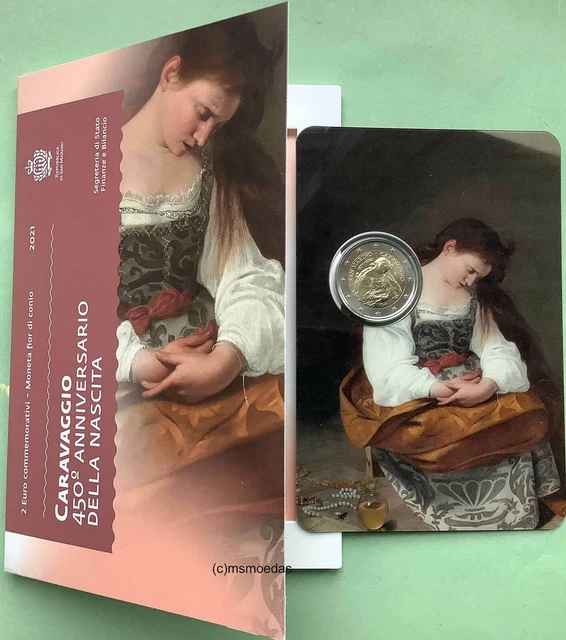 San Marino 2 Euro 2021 Caravaggio CoinCard Folder Gedenkmünze commemorative coin