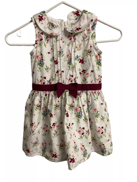 Hope & Henry Girls' Sleeveless Peter Pan Collar Dress Organic Cotton SZ 4 Lined