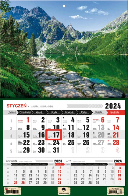 POLISH CALENDAR 2024 polski kalendarz terminarz jednodzielny 2024 $20. ...
