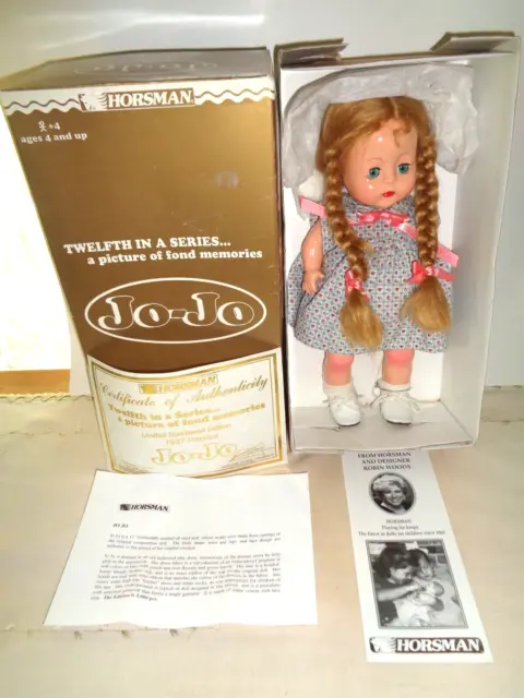 ADORABLE HORSMAN “JO-JO” DOLL Ltd Ed 1937 REPLICA-still in ORIGINAL BOX w/COA