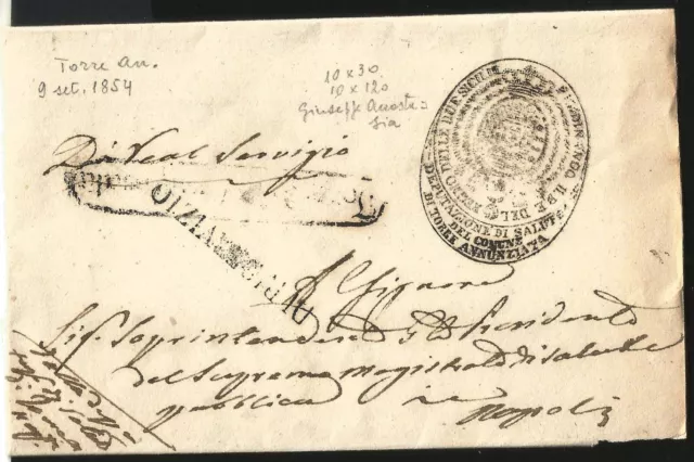 Italia Italy  1854 Postal History Letter Regno Delle Due Sicilie