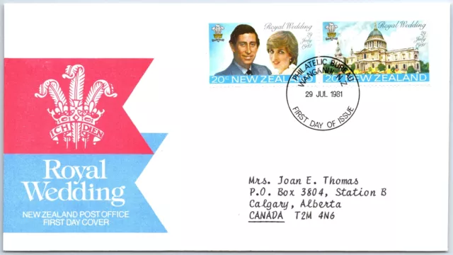 First Day Cover Royal Wedding Prince Charles & Princess Diana New Zealand 1981