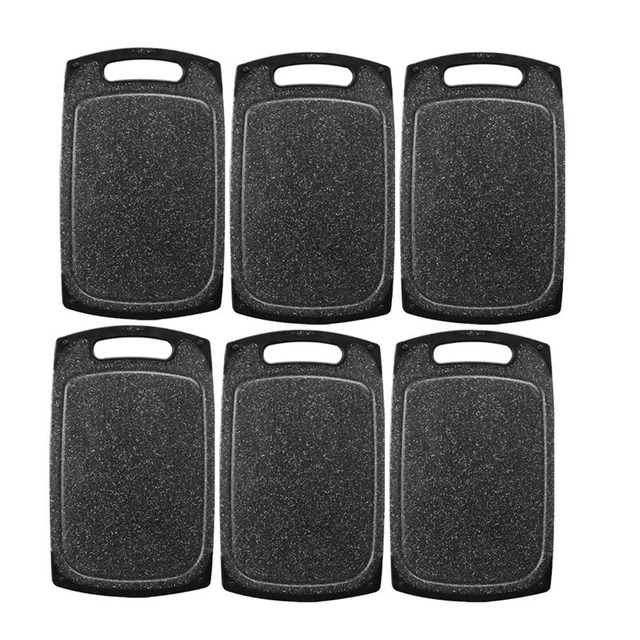 Cutting Board Non-Slip with Juice Groove and Handle, Plastic Bread Board D6J8