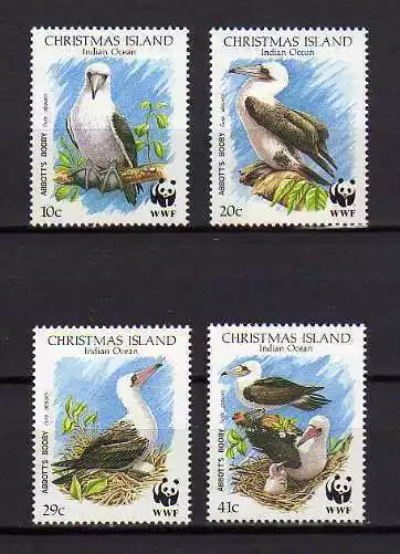 15941) Christmas Island 1990 MNH New Wwf , Birds 4v