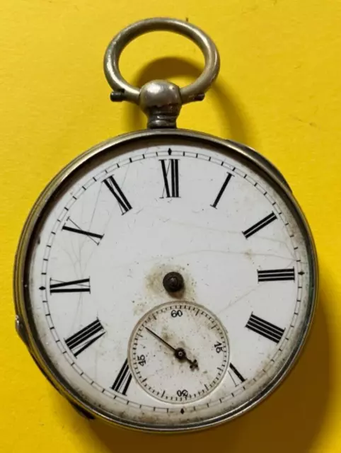 Alte Schlüssel Taschenuhr 4,5cm defekt Sammlerstück 1900-30 Pferd o Zeiger/Glas