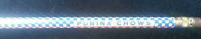 Vintage Advertising Pencil PURINA CHOWS For Livestock and Poultry Checkerboard