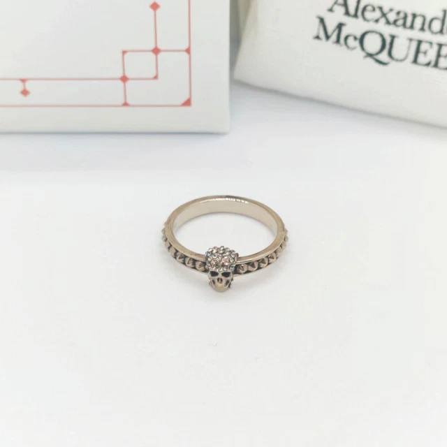 Alexander McQueen Pave Skull Ring Swarovski Size US6.5~7 Light Gold Alexander McQueen Pave Skull Ring Swarovski Size US6.5~7 Light Gold